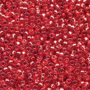 Miyuki Round Rocaille Seed Bead 8/0 Silver Lined Cherry Red, Size: 3 Grams