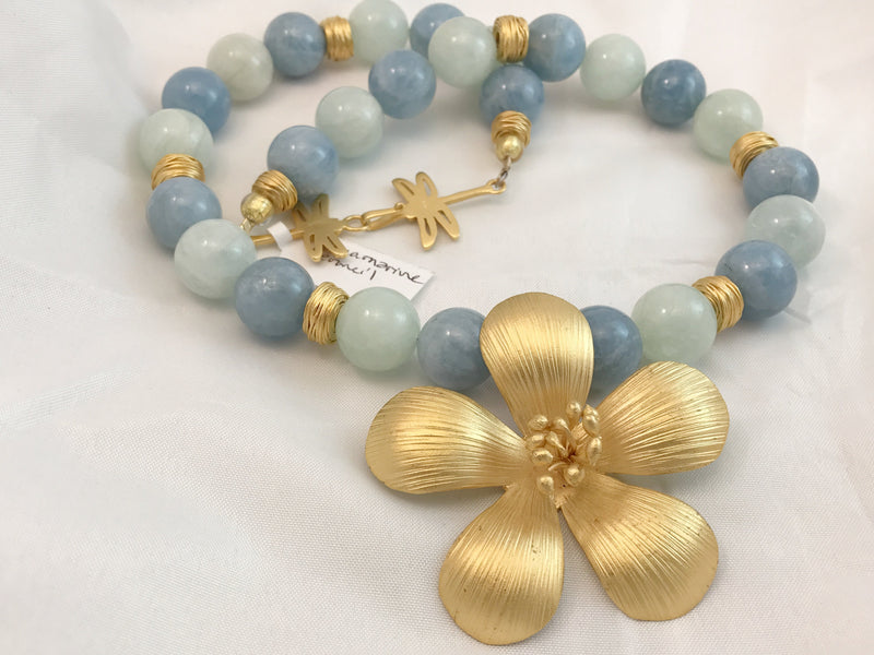 Aquamarine & Vermeil Necklace