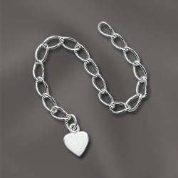 Sterling Silver Extender Chain with Heart Charm