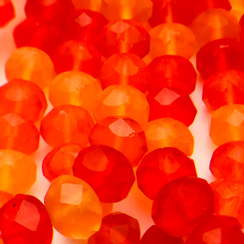 Rondelle Czech Glass Beads Orange & Lady Bug Mix 6x8mm