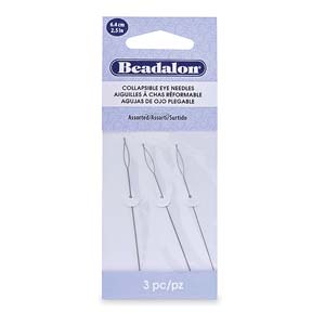 Assorted 3 pc Collapsible Eye Beading Needles