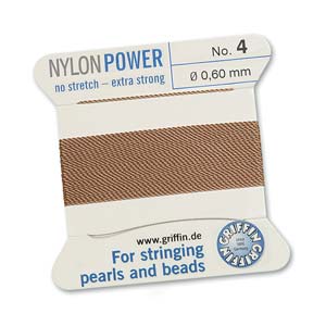 Griffin Nylon Beading Cord, Beige