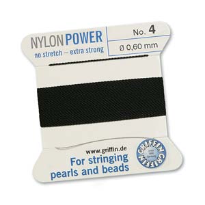 Griffin Nylon Beading Cord, Black