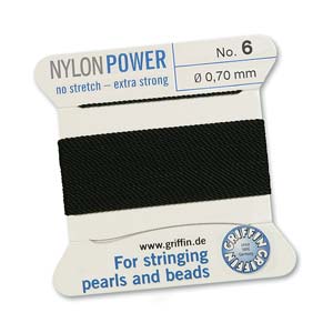 Griffin Nylon Beading Cord, Black