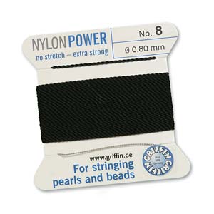 Griffin Nylon Beading Cord, Black