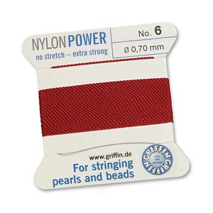 Griffin Nylon Beading Cord. Garnet