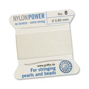 Griffin Nylon Beading Cord, White