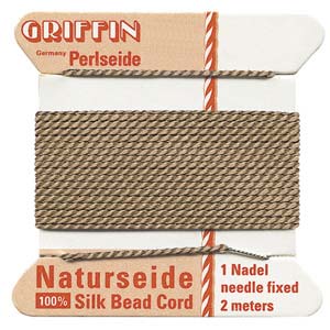Griffin Silk Beading Cord for Knotting & Stringing, Beige