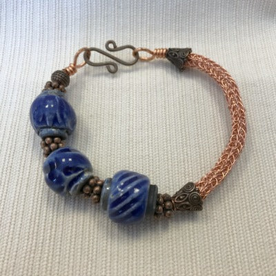Blue Viking Bangle Bracelet