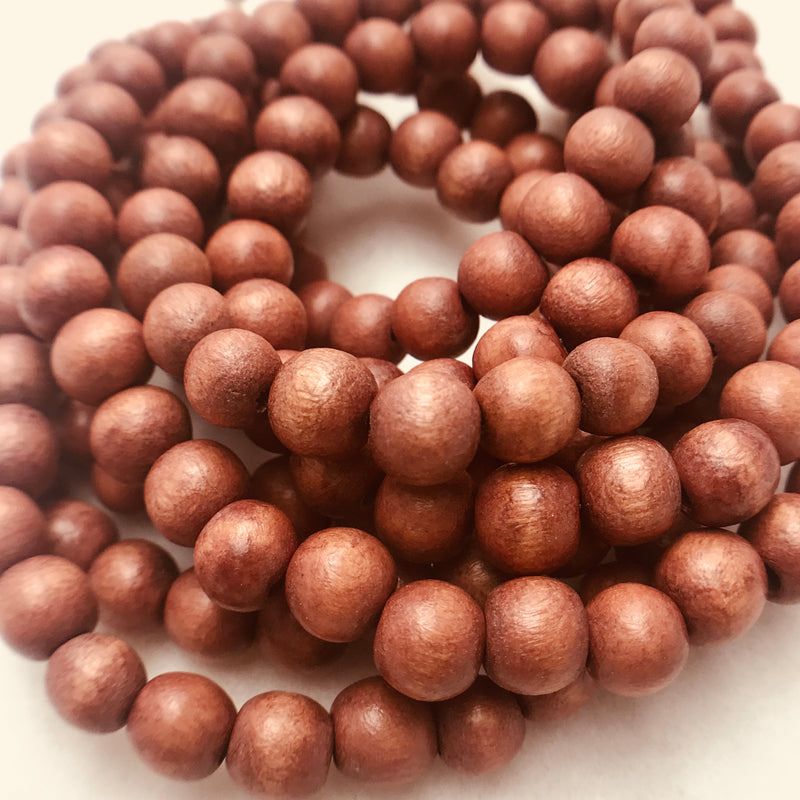 Brown Pantagon Wood Beads, Round, 8mm