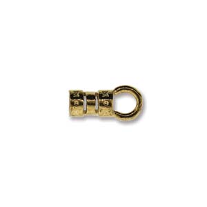 Gold Crimp Tube End with Ring 5.5mm Set of 4