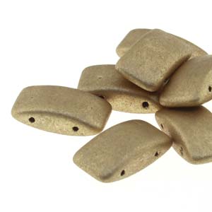 Czech Glass Carrier Bead Pale Gold 11x22mm