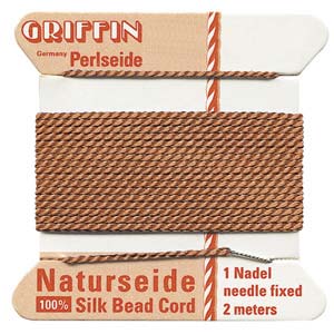 Griffin Silk Beading Cord for Knotting & Stringing, Cornelian