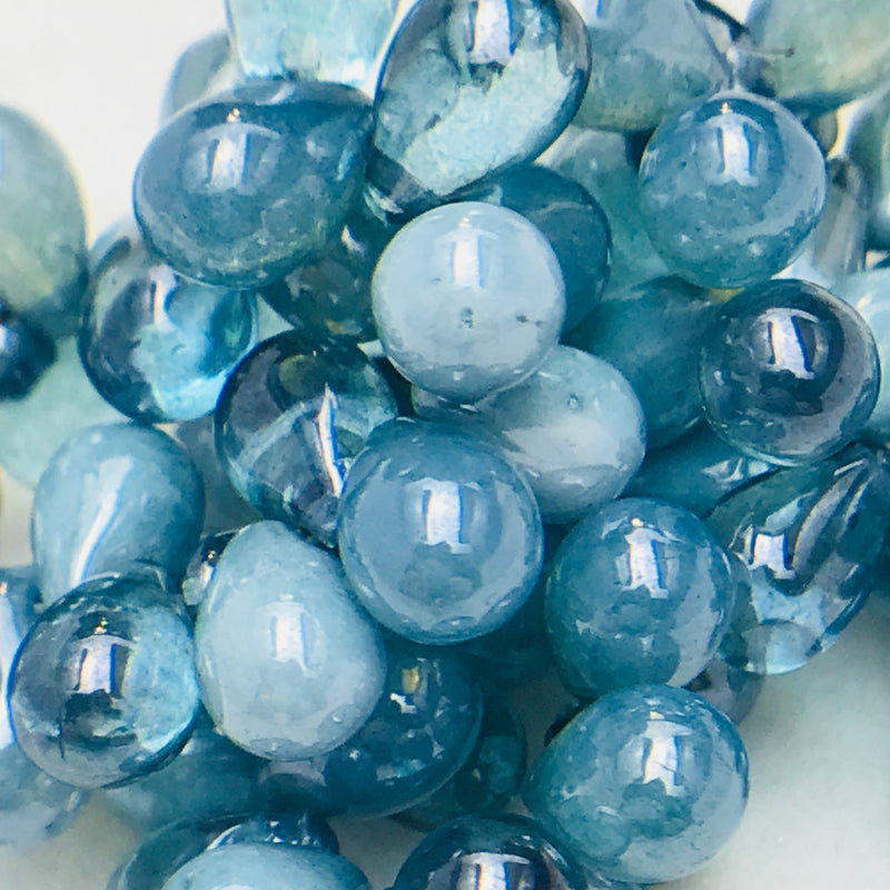 Drop Czech Glass Beads, 5x7mm, Denim Blue