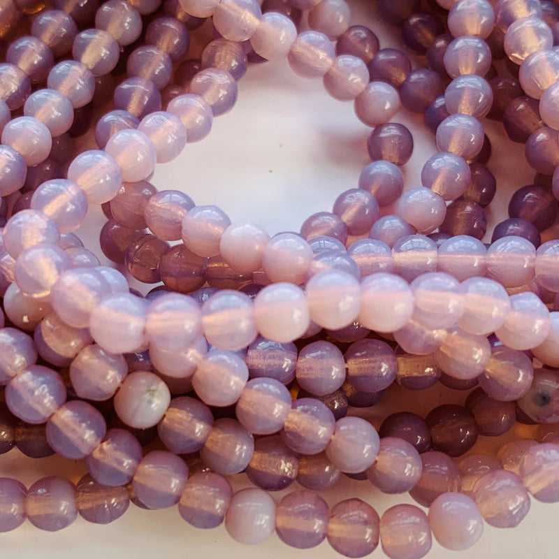 Druk Czech Glass Beads, Purple, 4mm