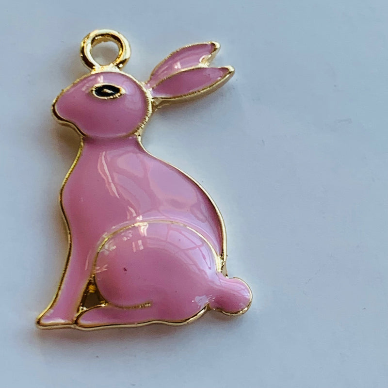 Bunny Pink Enamel Charm