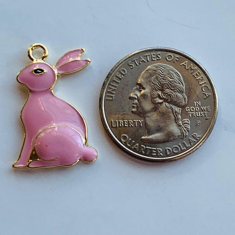 Bunny Pink Enamel Charm