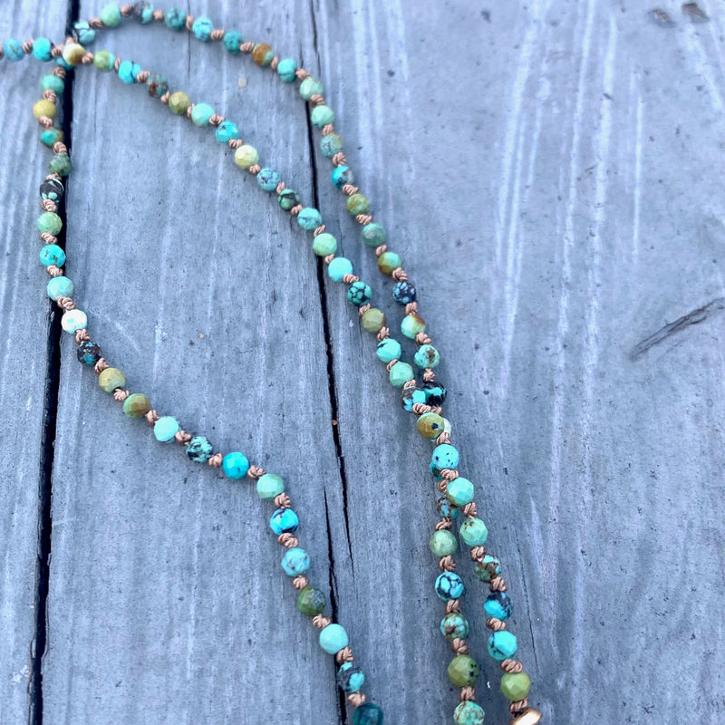 Tiny Turquoise Knotted Necklace