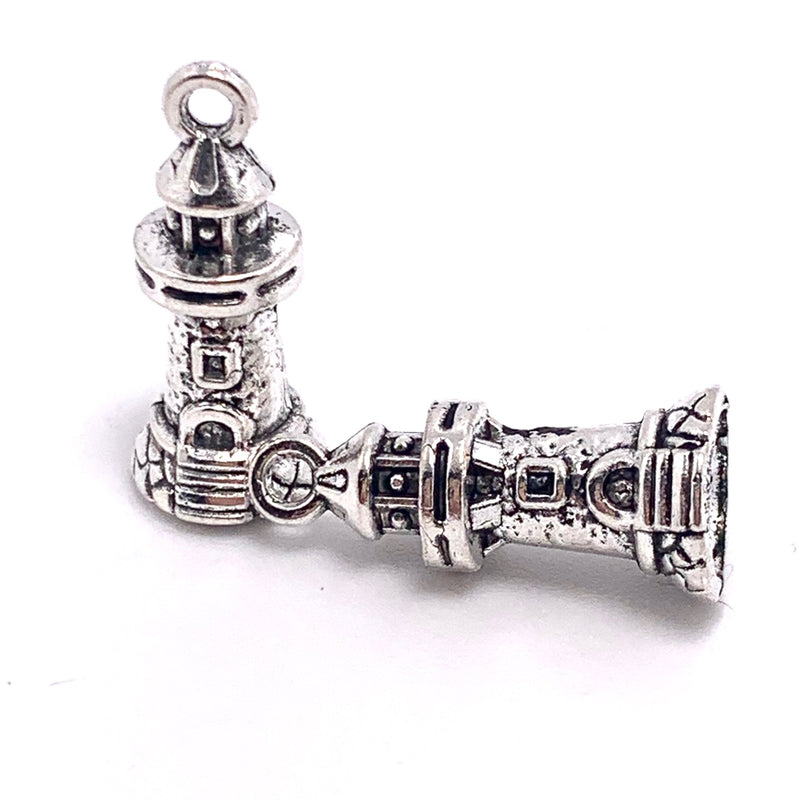 Lighthouse Charm, Silver 20mm