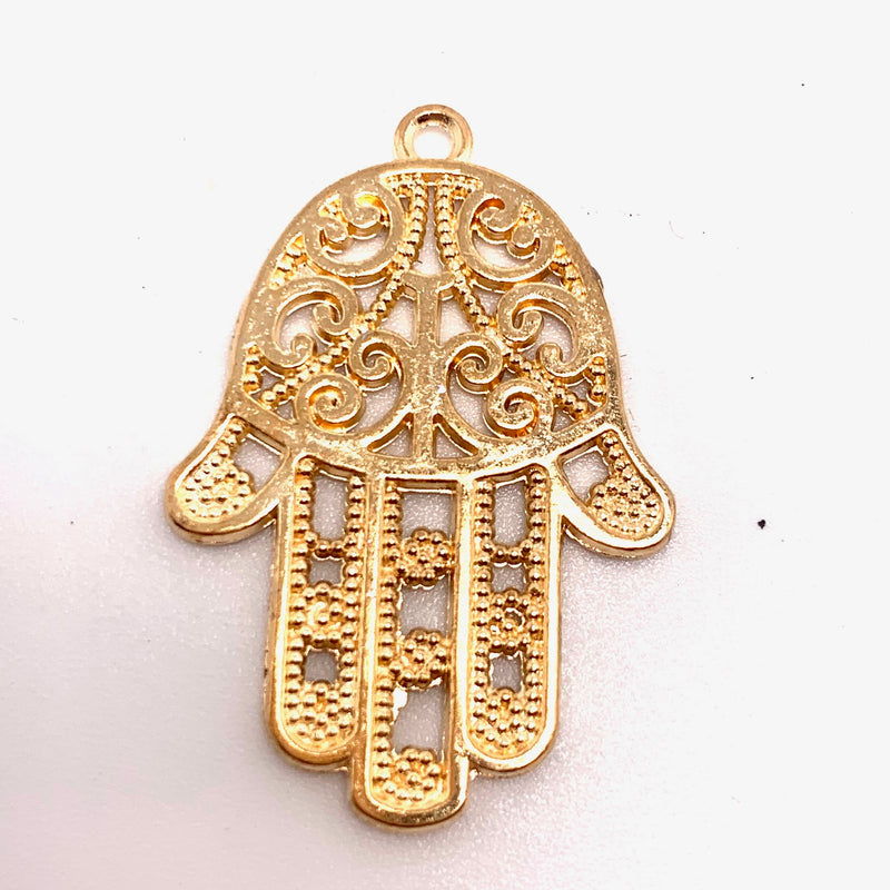 Gold Hamasa Charm, 38mm