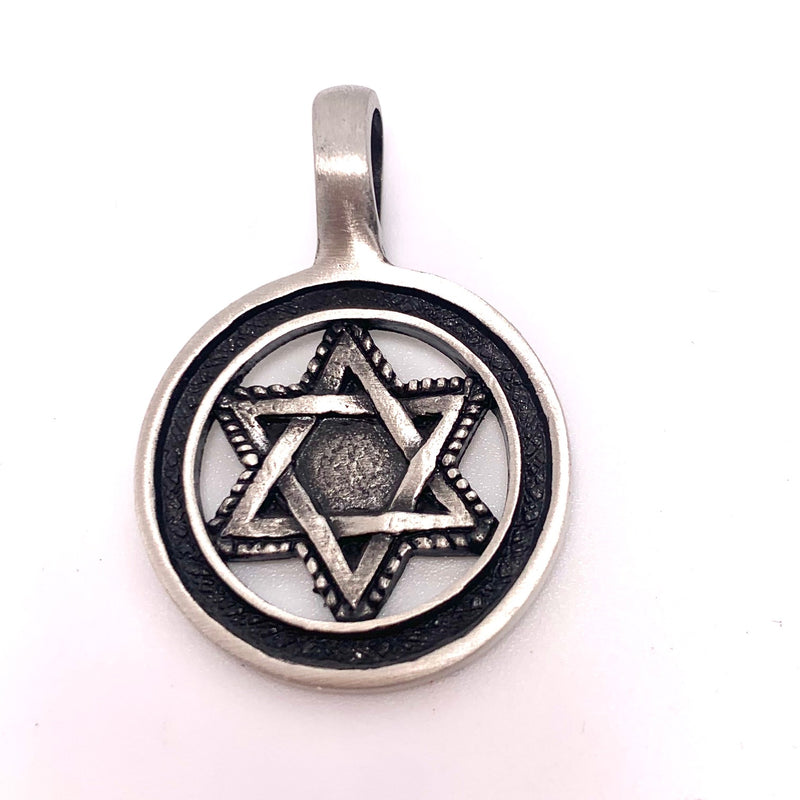 Star of David Pendant Pewter 37mm