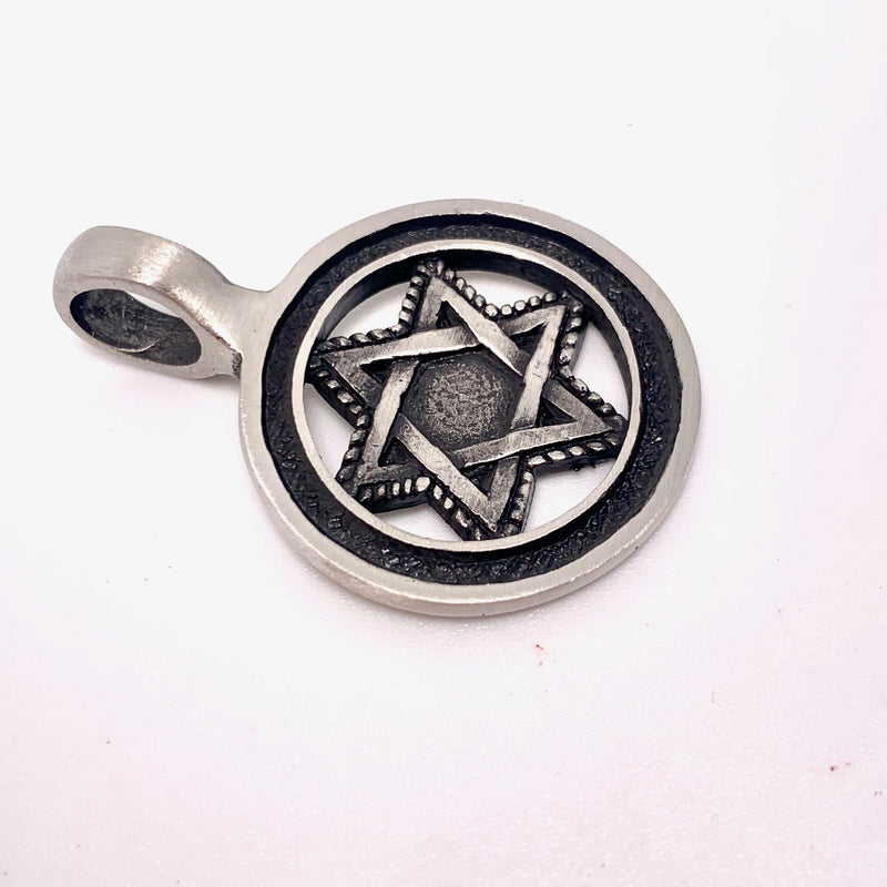 Star of David Pendant Pewter 37mm