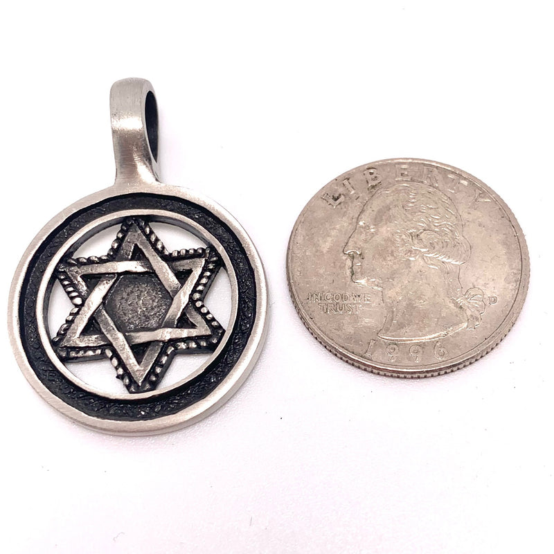 Star of David Pendant Pewter 37mm