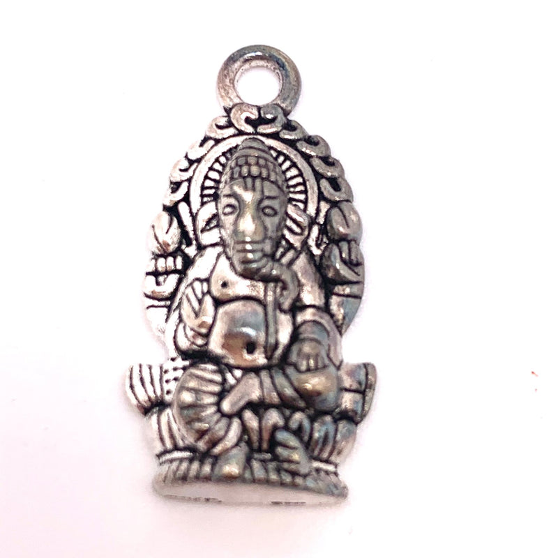 Silver Ganesh Charm, 25mm