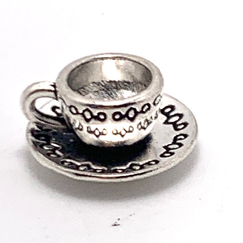Tea Pot and Tea Cup Charm Set, Silver