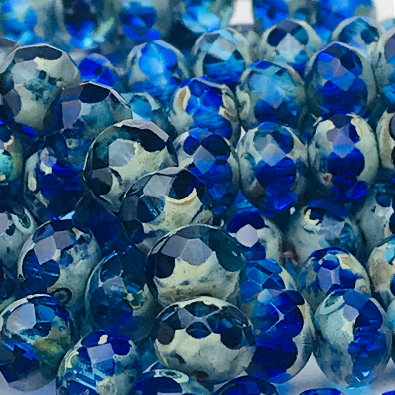 Light Blue Czech Pressed Glass Bead Mix - Assorted Sizes, Shapes