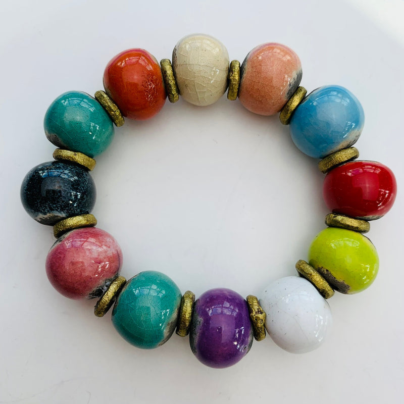 Round Ceramic Bead by Keith OConnor, Copper