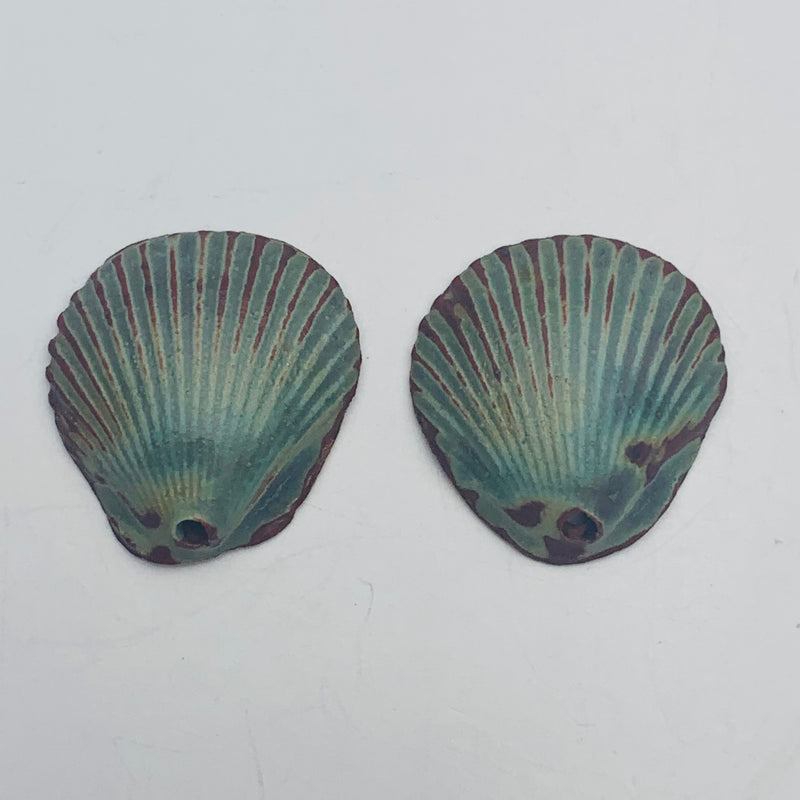 Scallop Shell Pendant Pairs by Keith OConnor, Stoneware 22mm