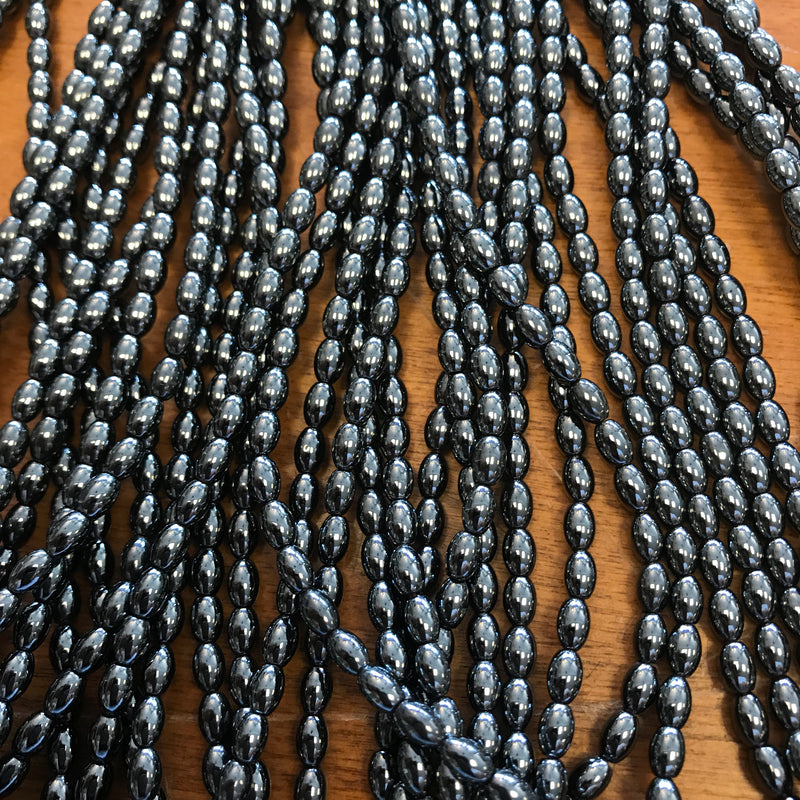 Hematite Rice Stone Beads, 5mm