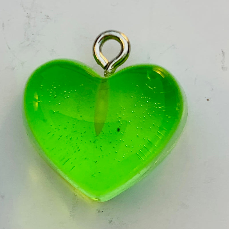Gummy Puffed Heart Charm, Green