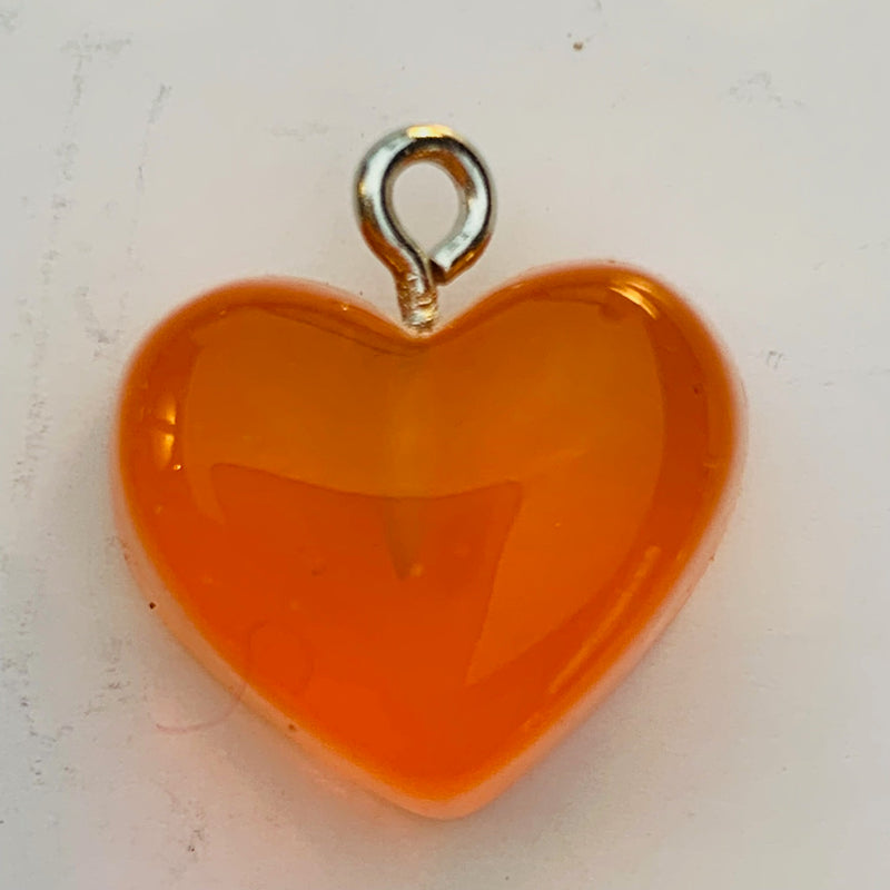 Gummy Puffed Heart Charm, orange