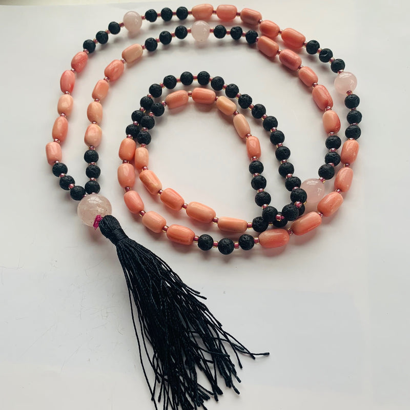 Shell and lava stone mala kit