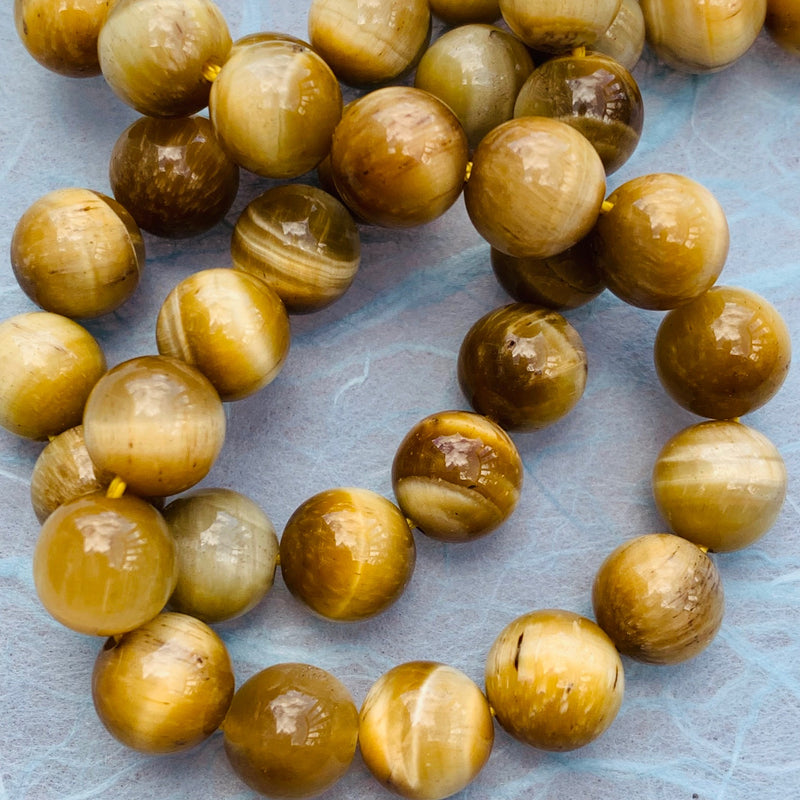 Yellow Tigereye Gemstone Strand 8mm