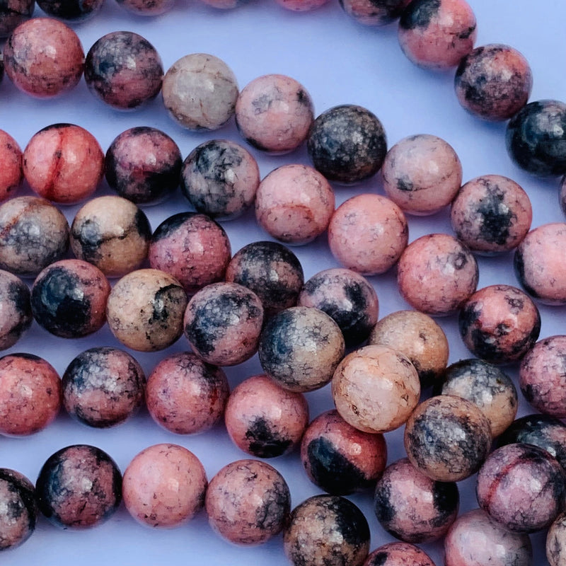 Rhodonite Gemstone Strand 8mm