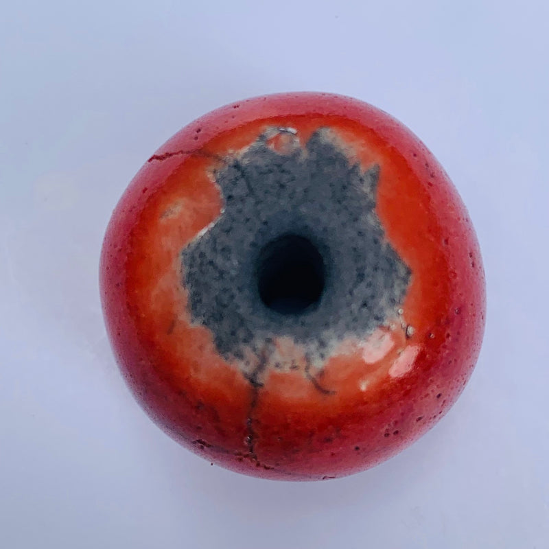 Round Ceramic Bead by Keith OConnor, Coral