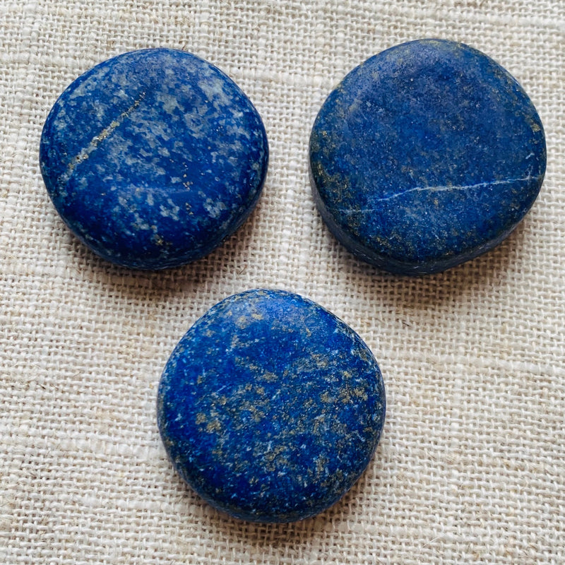 Lapis Gemstone Coin Bead, 28mm