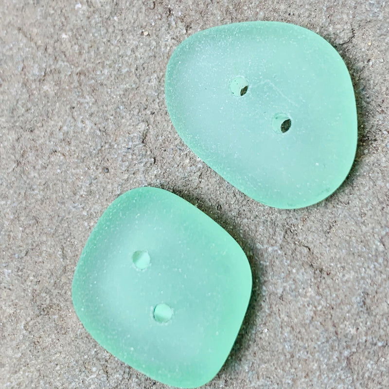 Tumbled Seaglass Buttons Seafoam