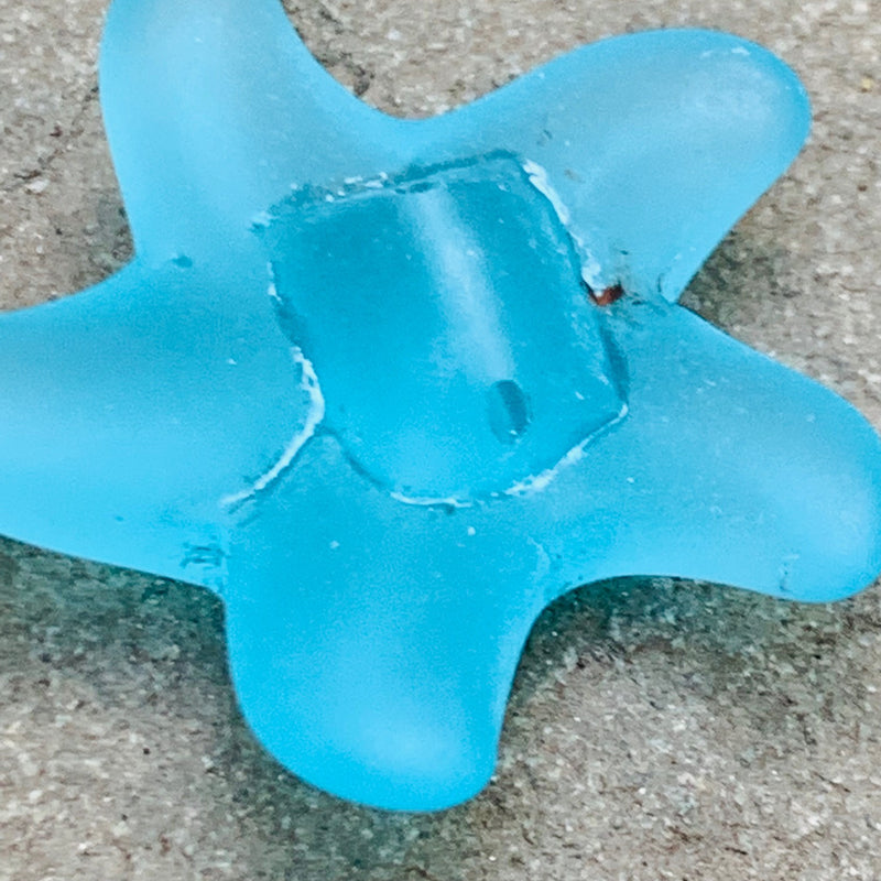 Tumbled Starfish Pendant Bead Blue