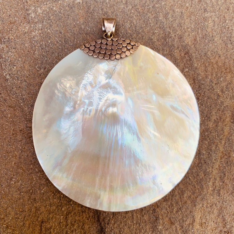 White Shell and Sterling Pendant
