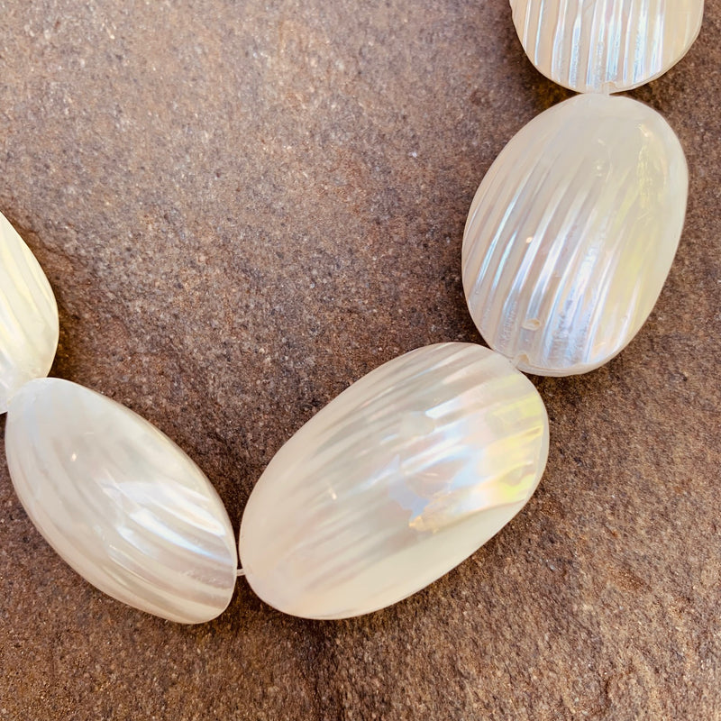 White Shell Beads, 35mm