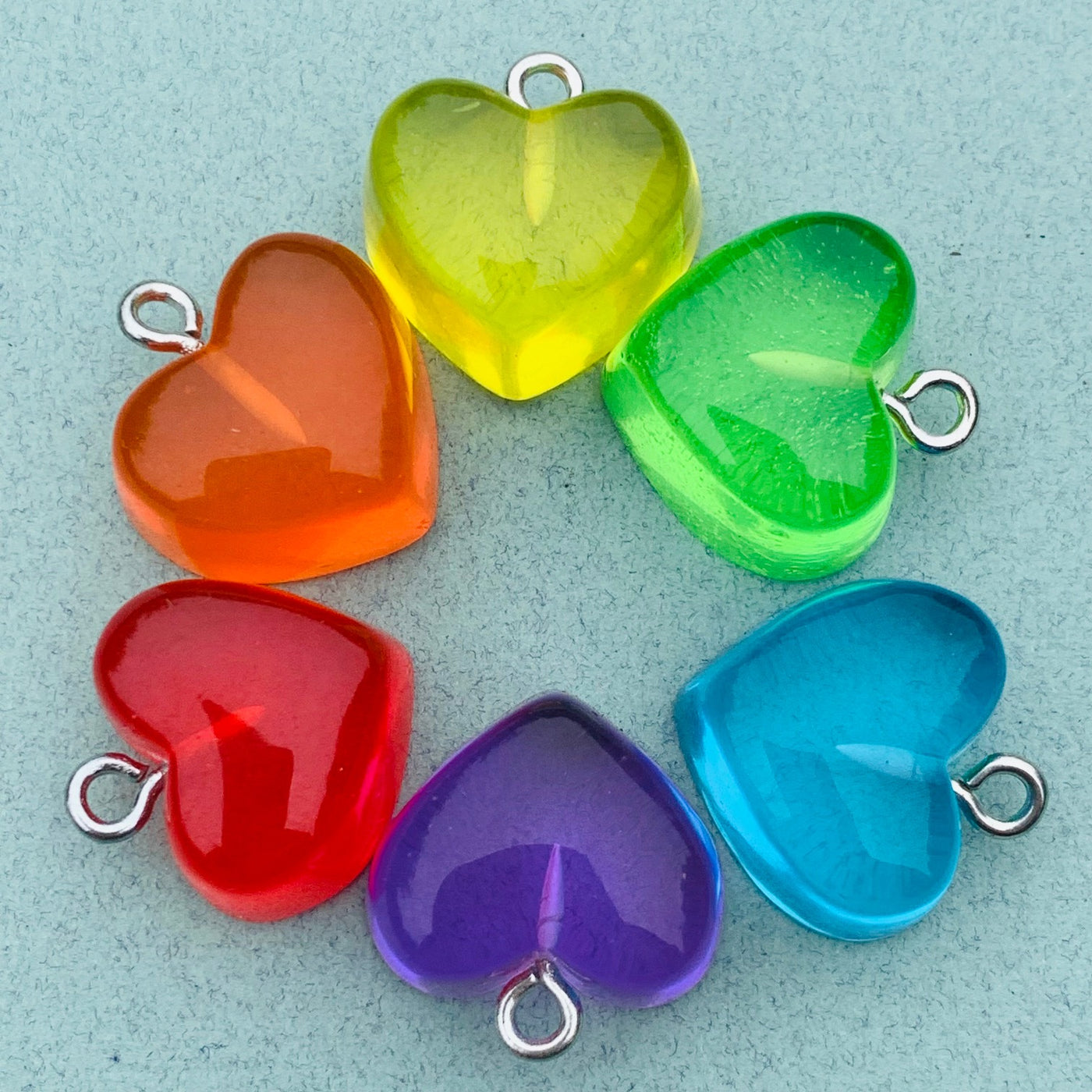 Gummy Heart Charms, Pride Rainbow Colors
