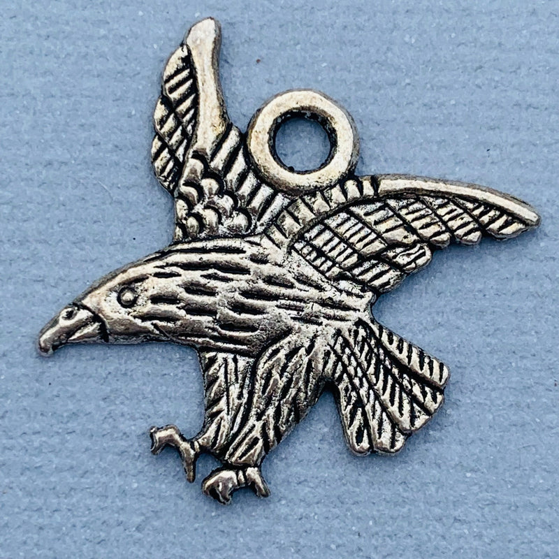 Flying Eagle Charm, Silver 20mm