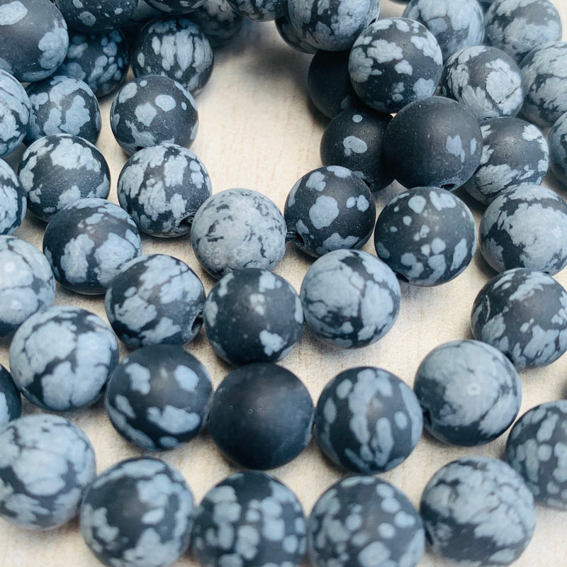 Snowflake Obsidian Gemstone Strand 8mm