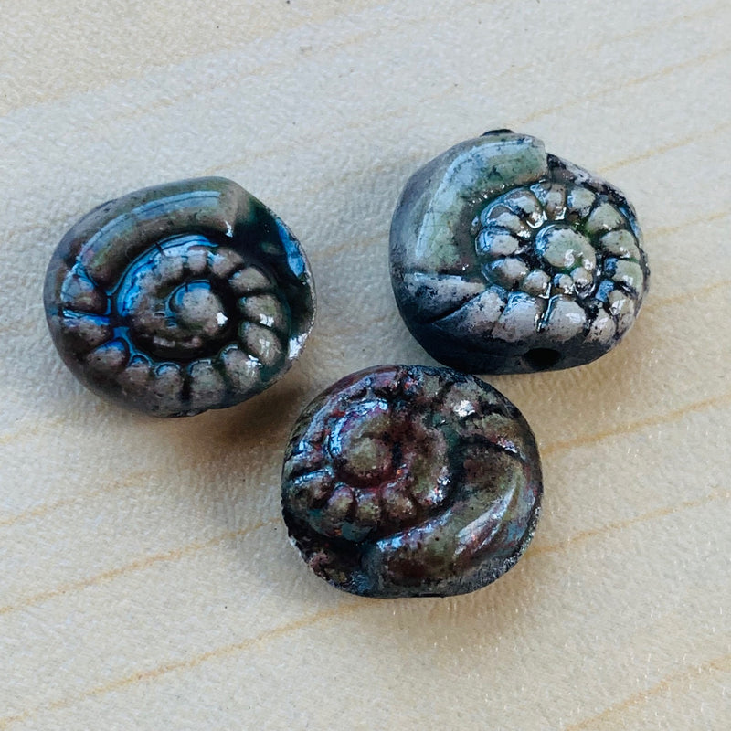 Copy of Nautilus Ceramic Bead by Keith OConnor, 14mm Army Green