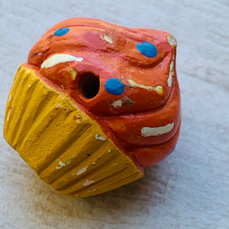 Cupcake Peruvian Ceramic Bead, 12mm