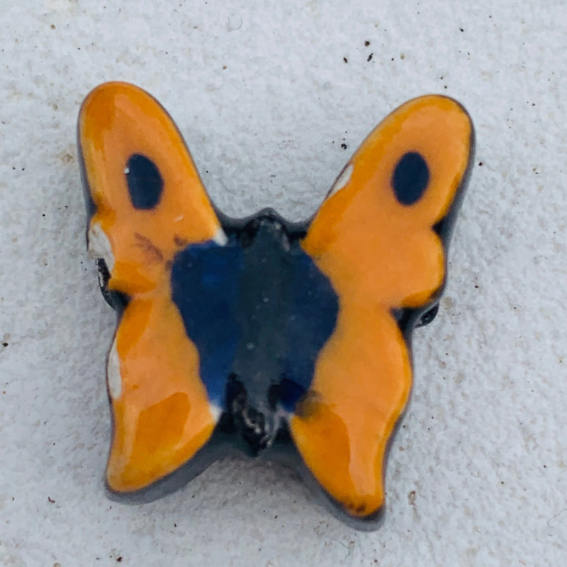 Orange Butterfly Peruvian Ceramic Bead